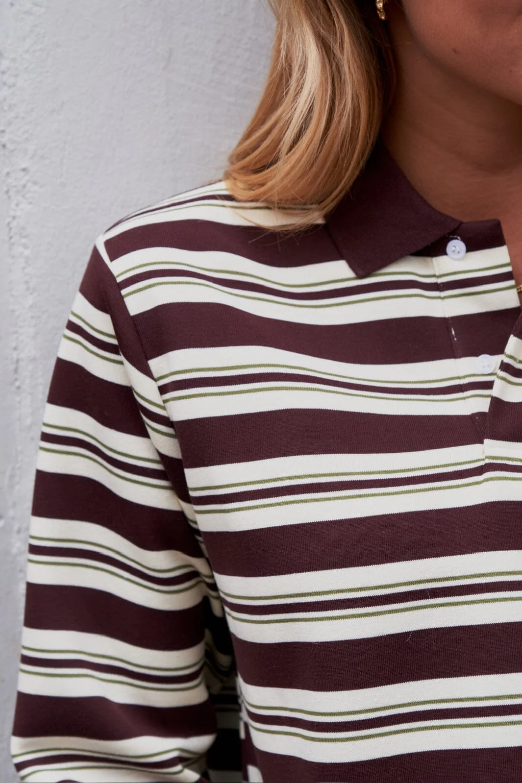 Neo Noir Mala Stripe Polo Blouse 164074