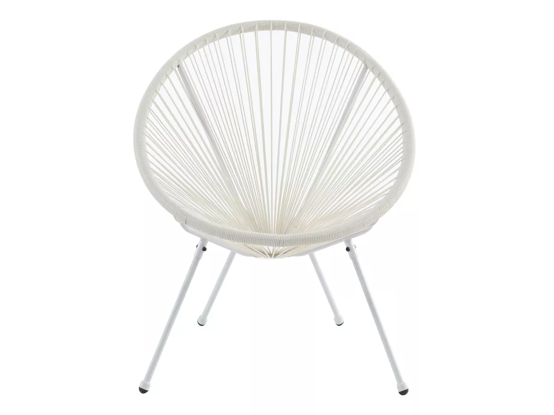 Salon de jardin en fils de résine tressés : 2 fauteuils et une table - Blanc - ALIOS III de MYLIA