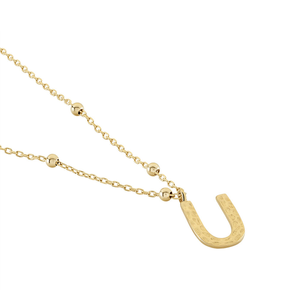 Collier Plaqué Or Jaune Lettra