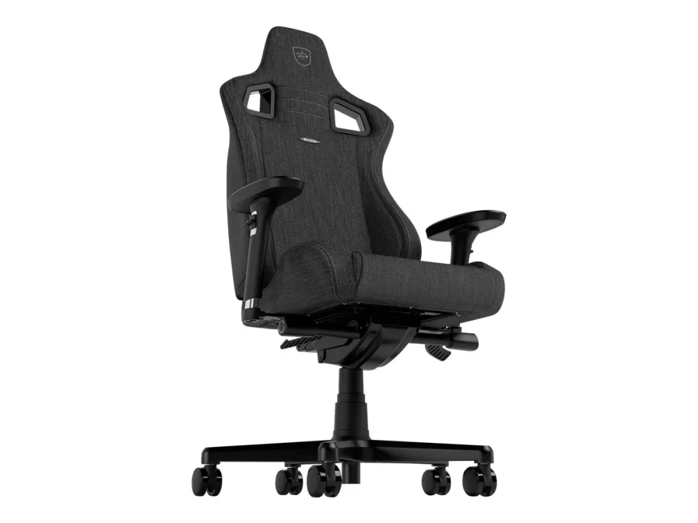 Noblechairs EPIC Compact - Stol - armstøtter - T-formet - vippe - aluminium, polyurethan, tekstil, nylon/polyetylen, polyuretan-læder, koldskum, stålramme - antracit/karbon