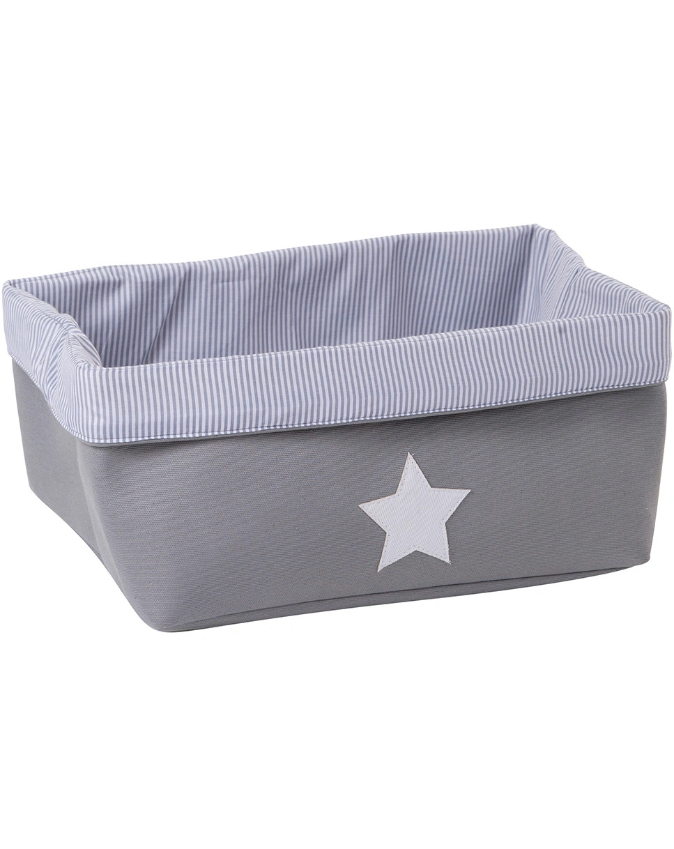 Aufbewahrungskorb STAR STRIPES (40x30x20) in grau