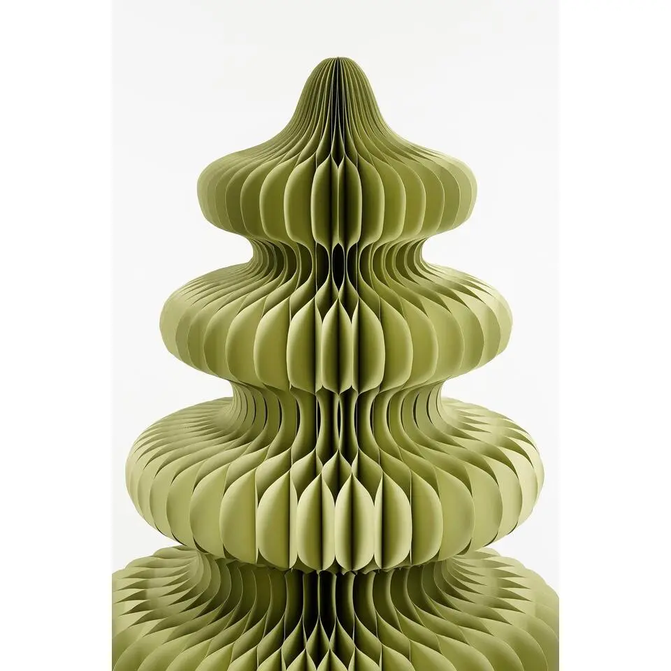 Mica Decorations Decoratie Kerstboom - H212 x Ø148 cm - Papier - Groen