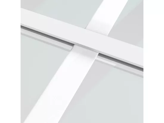 Porte intérieure 83x201,5 cm Blanc Verre ESG et aluminium