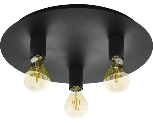 3-lichts plafondlamp Ø 45cm Passano zwart