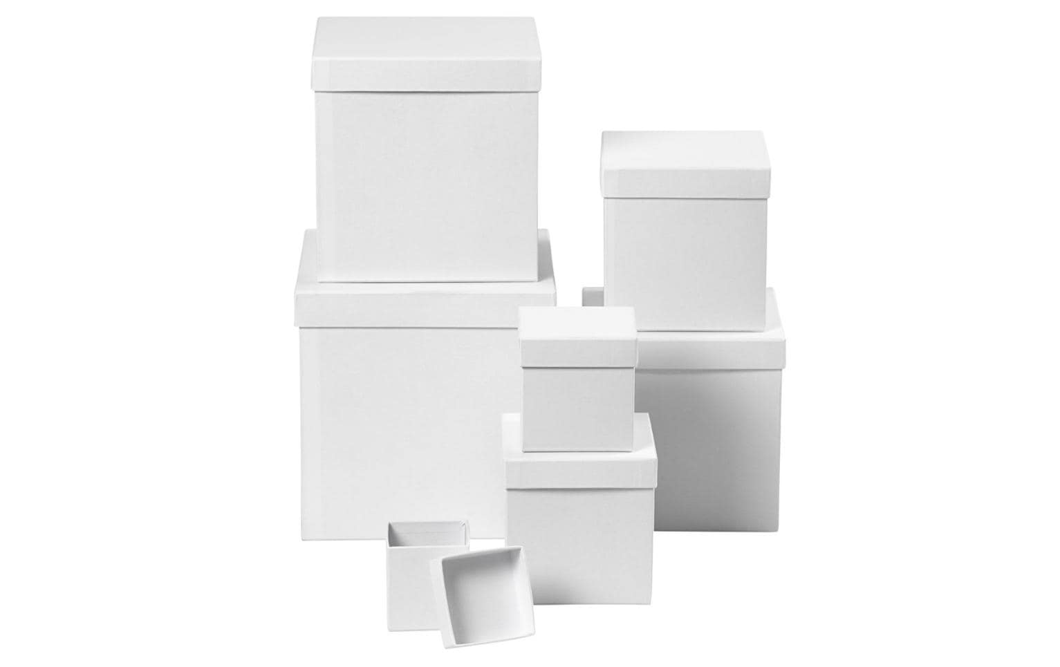 Papp-Schachtel 7,5-20 cm 7 StückQadratische Geschenkkartons