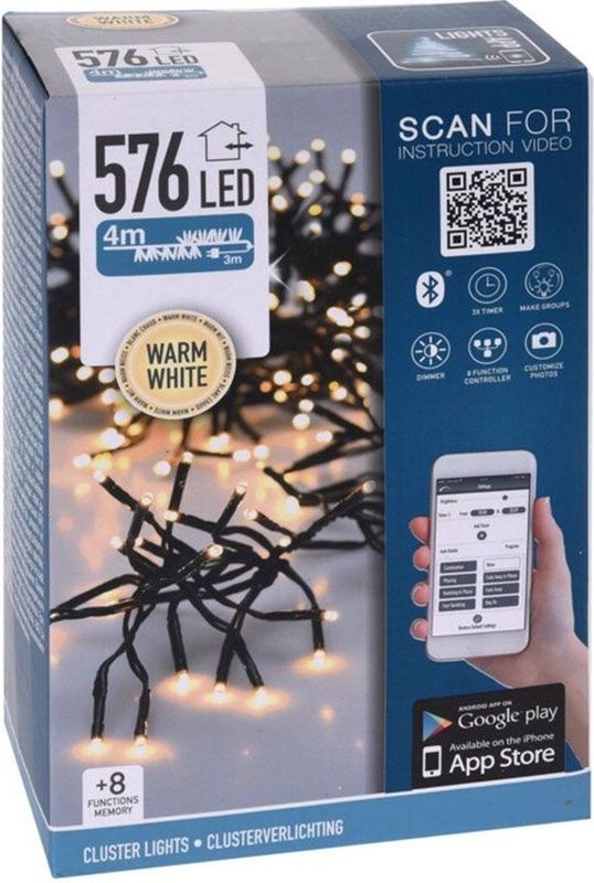 Kerstlampjes - Cluster - Warm Wit - 576 LED - Met App
