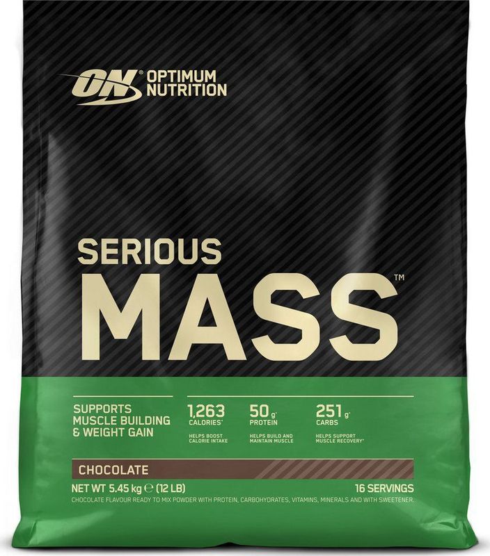 Optimum Nutrition Serious Mass - Chocolate - Mass Gainer - Weight Gainer - 5450 gram (16 servings)