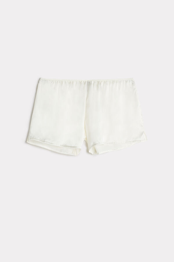 Shorts lisos de cetim de seda