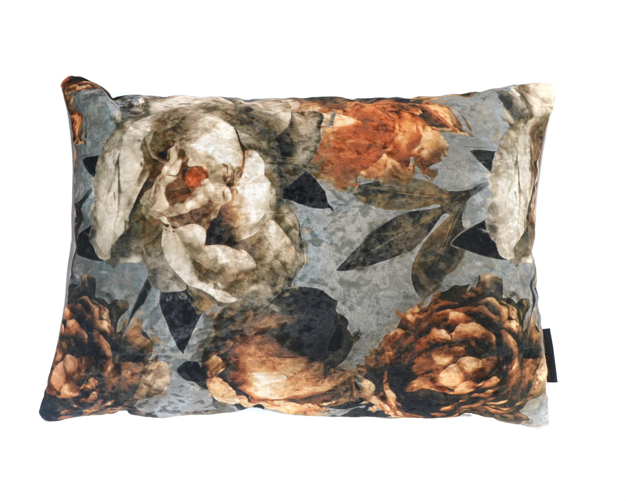 Kussen antique rose grijs 50 x 35 cm