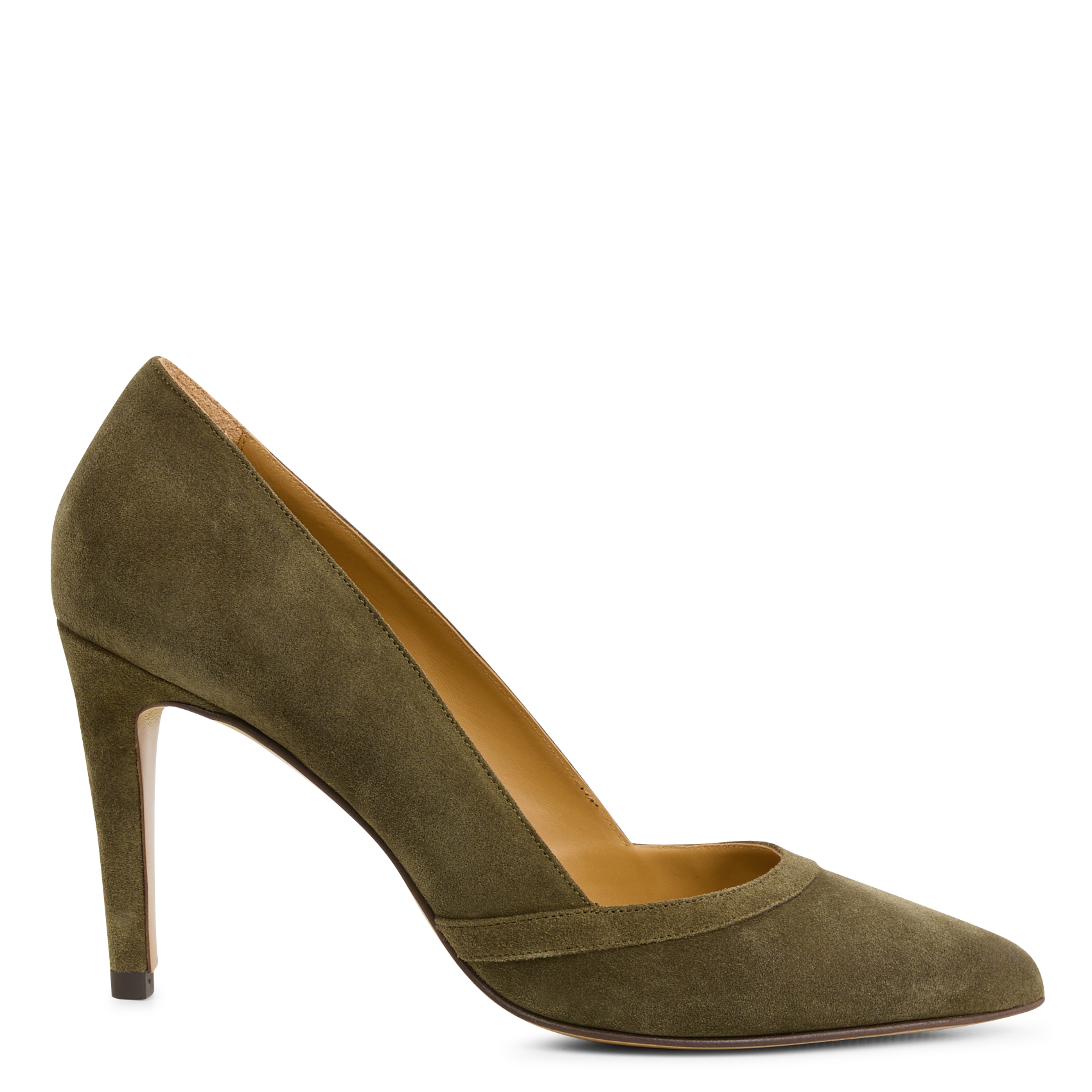 N°117 - Escarpins en cuir velours | Kaki