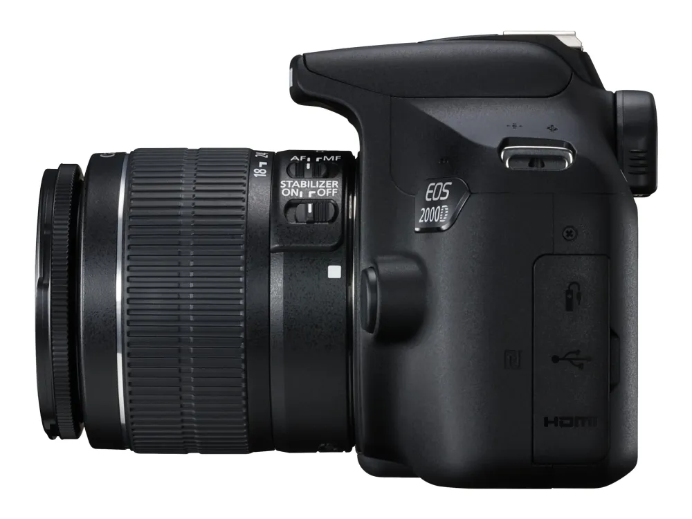 Canon EOS 2000D - Digitalkamera - SLR - 24.1 MP - APS-C - 1080p / 30 fps - 3x optisk zoom EF-S 18-55 mm III objektiv - Wi-Fi, NFC