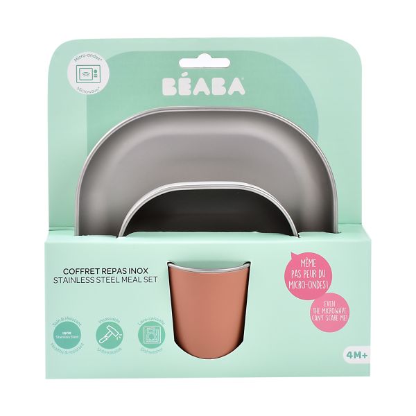 Beaba Eetset – Roestvrij staal – Terracotta