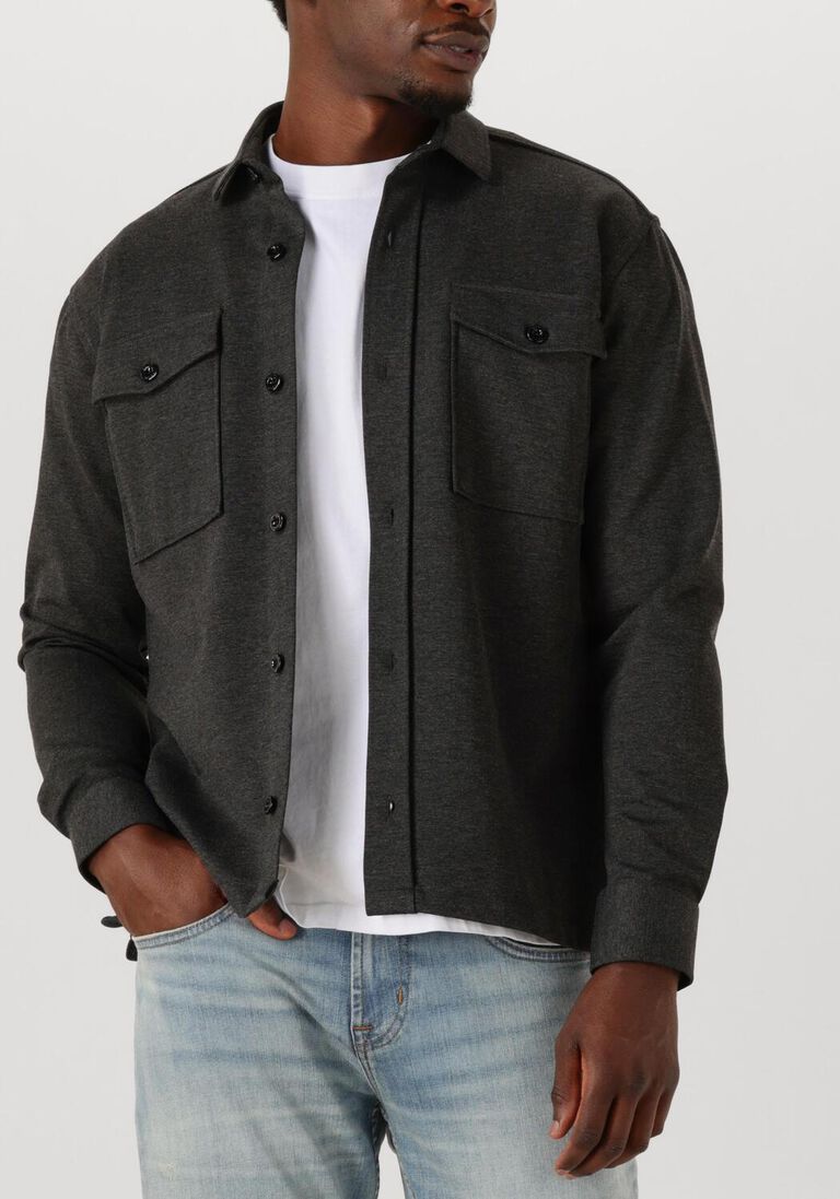 donkergrijze genti overshirt midtown relaxed fit