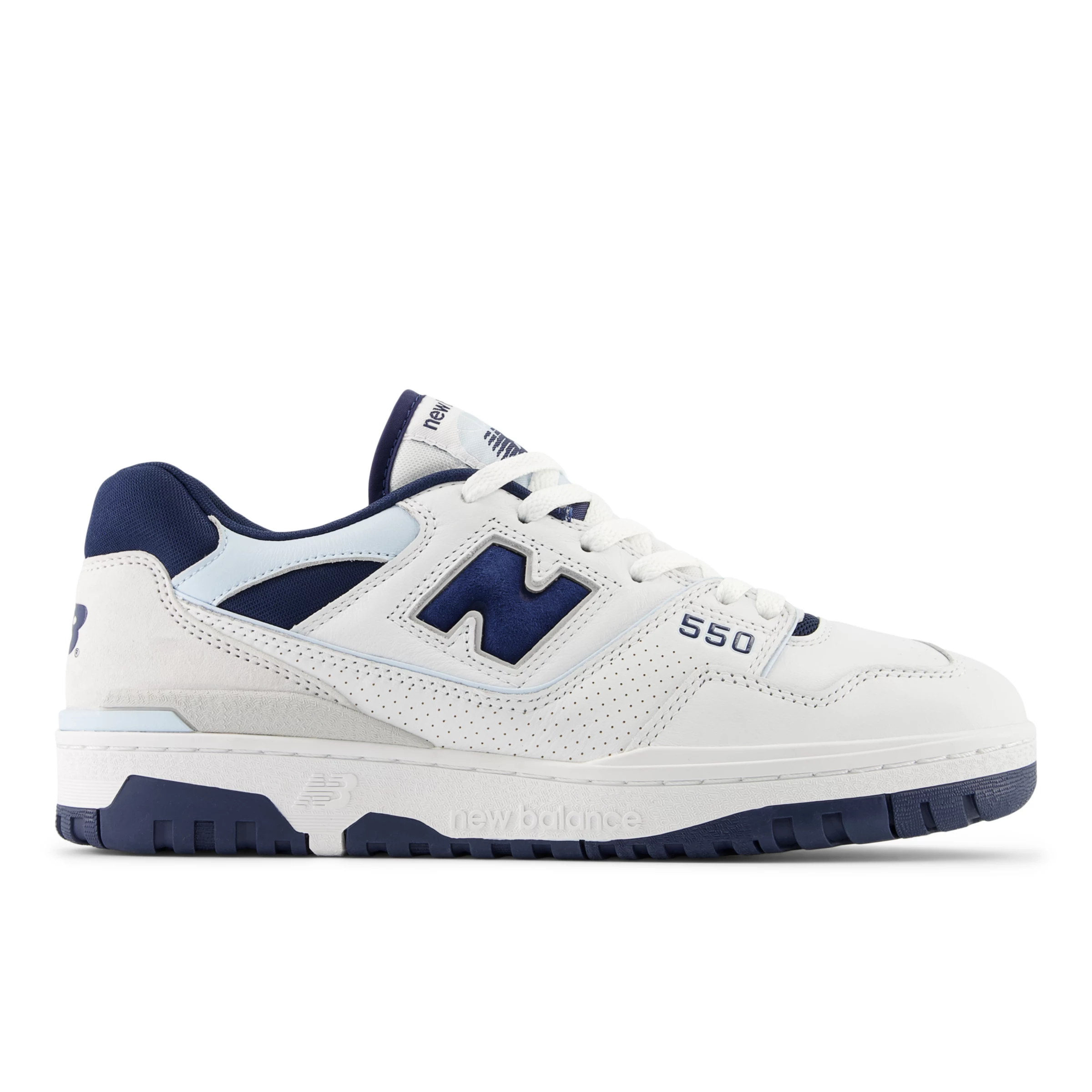 550 White con NB Navy e Quarry Blue