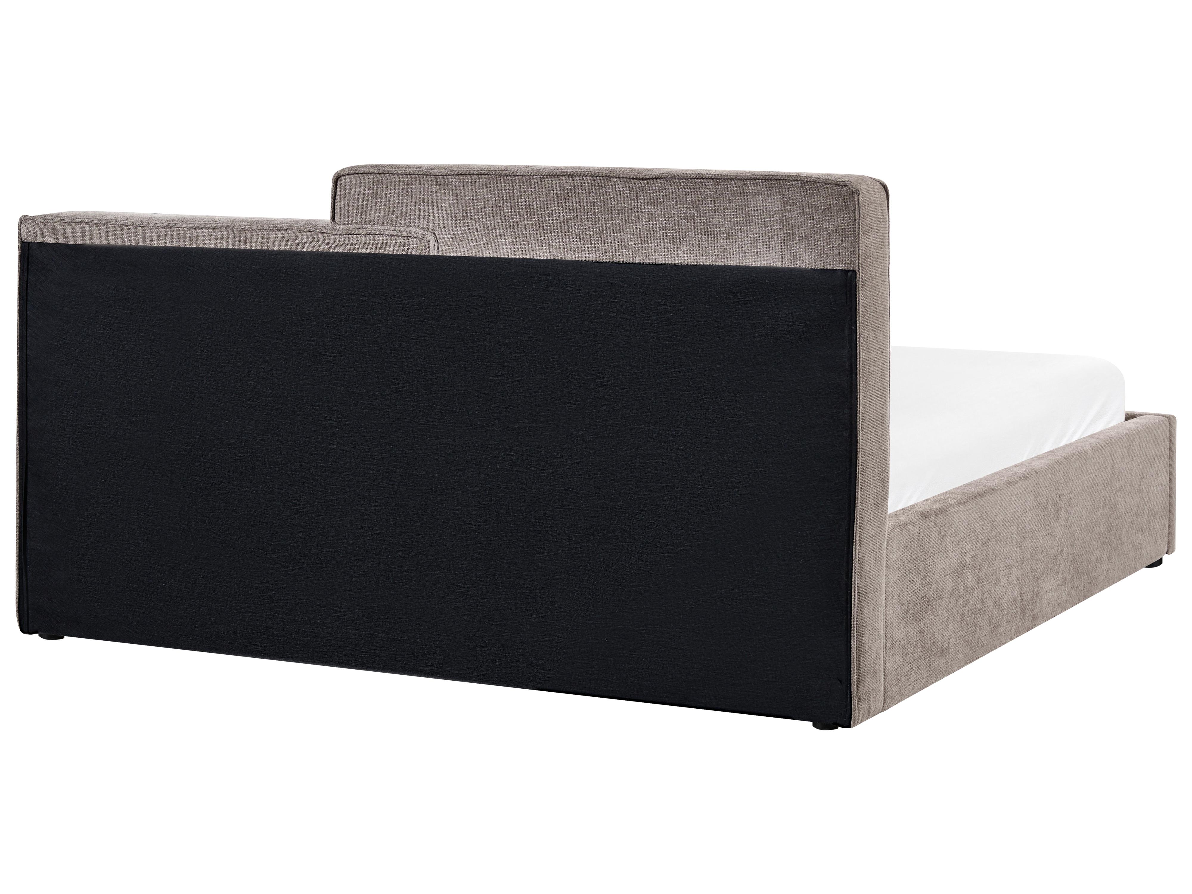 Bed met opbergruimte Stof LAGARDE 180 x 200 cm Taupe