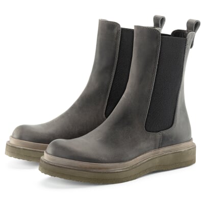 Damen-Lederboot, Grau