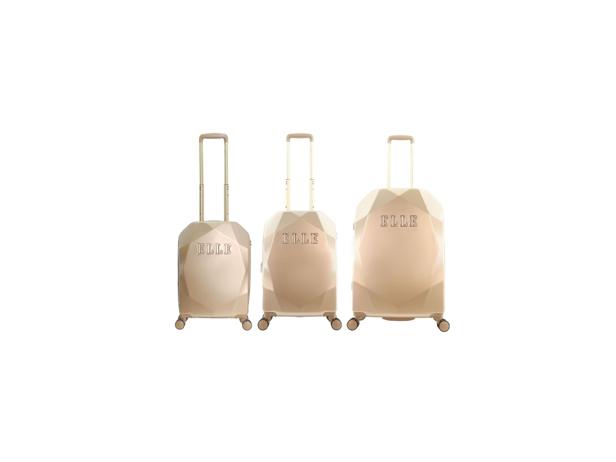 ELLE Diamond 56.5/67/76.5 cm reiskofferset - Taupe