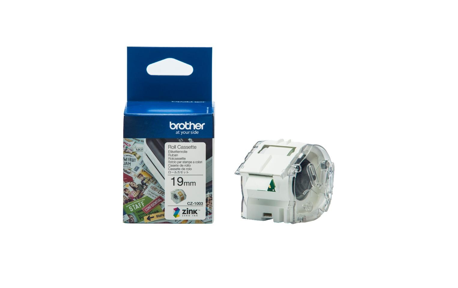 Etikettenrolle CZ1003 ZINK 19 mm x 5 mEtikettenrolle für ZINK (Zero Ink)-Drucker