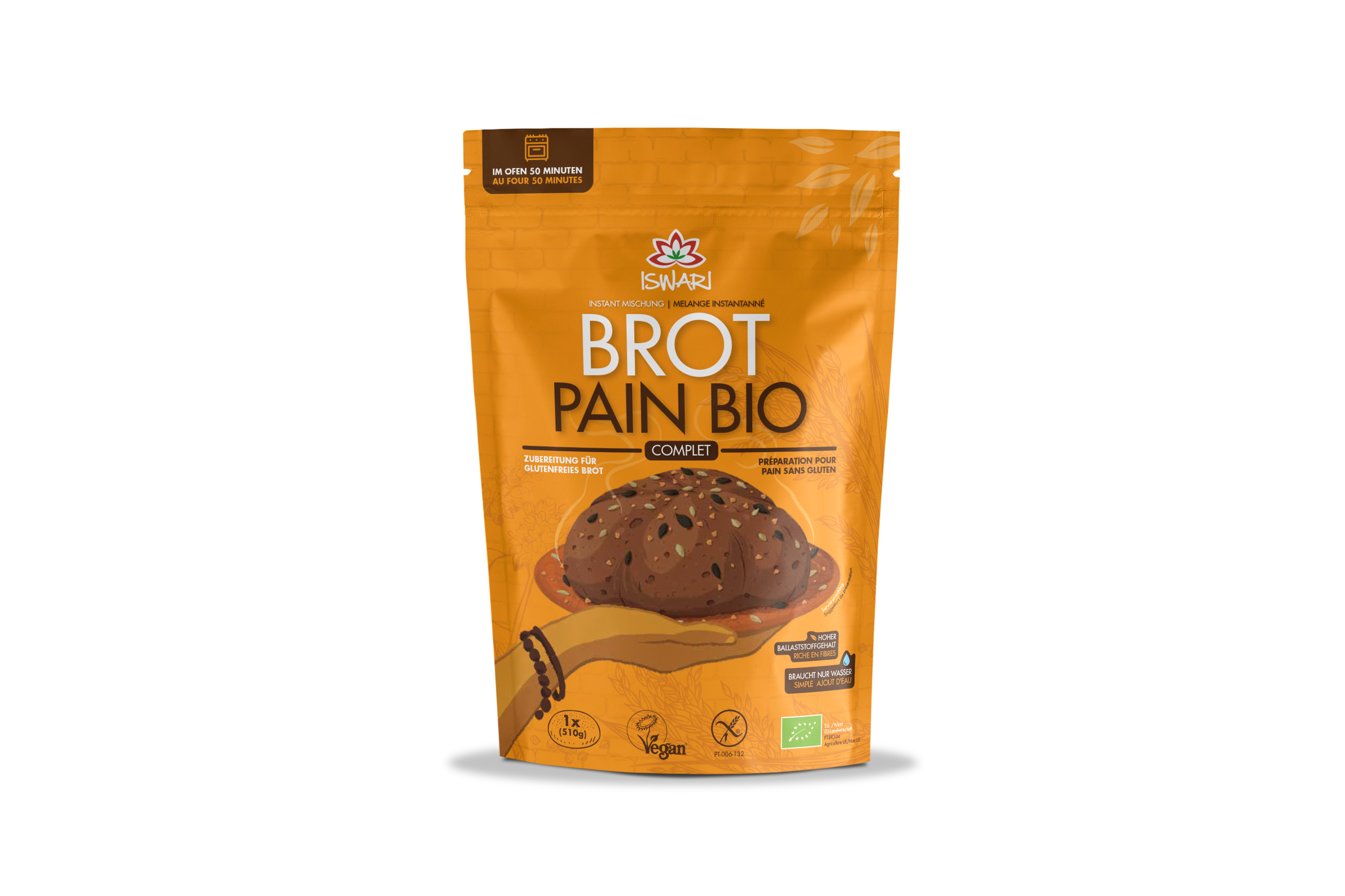 ISWARI Instant Bread Mix<br>300 g, Beutel, Original BIO