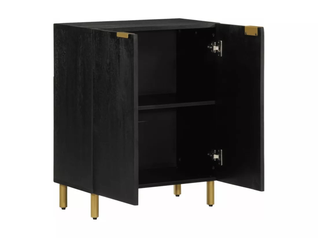 Buffet noir 60x33x75 cm bois d'ingénierie