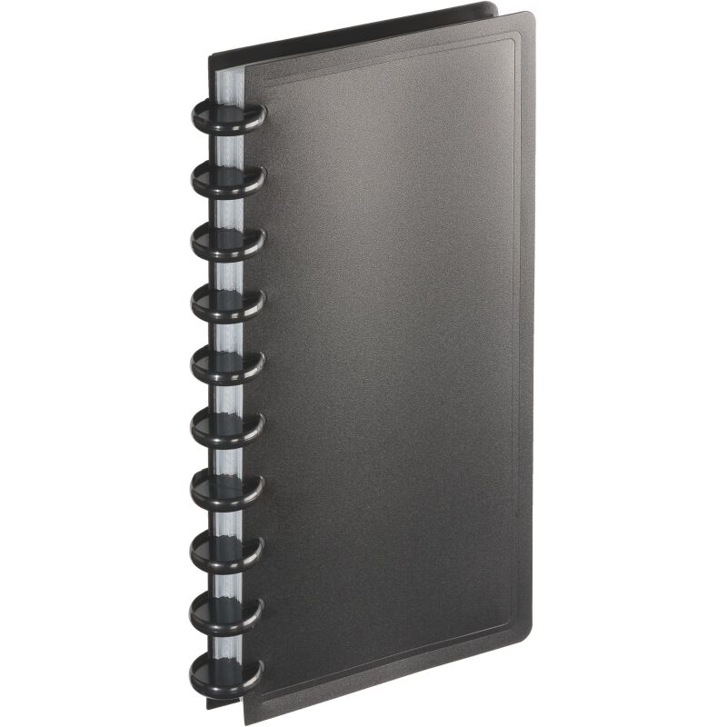 Classeur cartes de visite Viquel Géode polypropylène 13 x 25 cm noir - 160 cartes