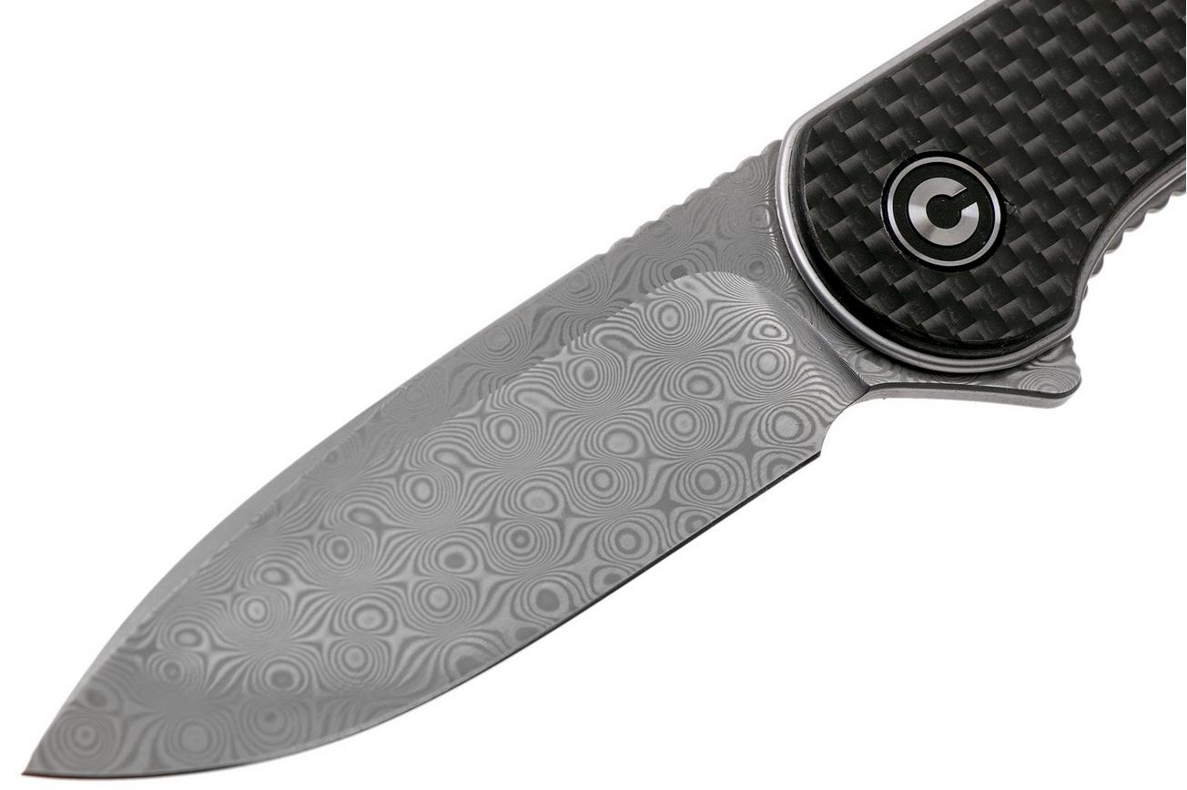 Civivi Elementum C907DS Damascus, Carbonfiber & Black G10 zakmes
