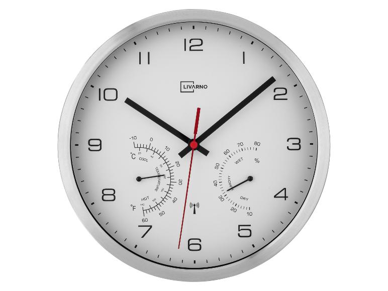 Wandklok met thermometer en hygrometer