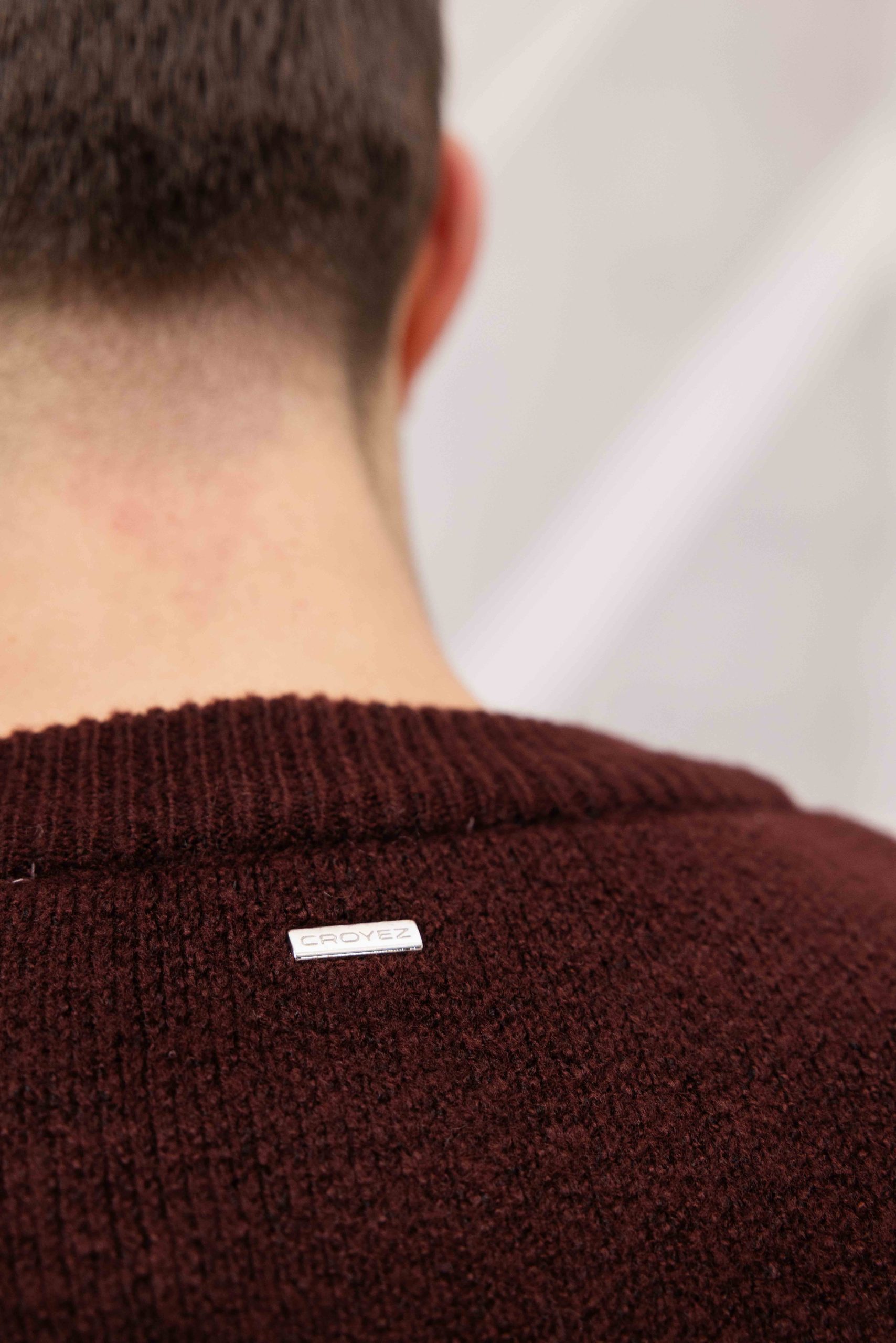 Croyez Etiquette Knit Sweater Heren Donkerrood