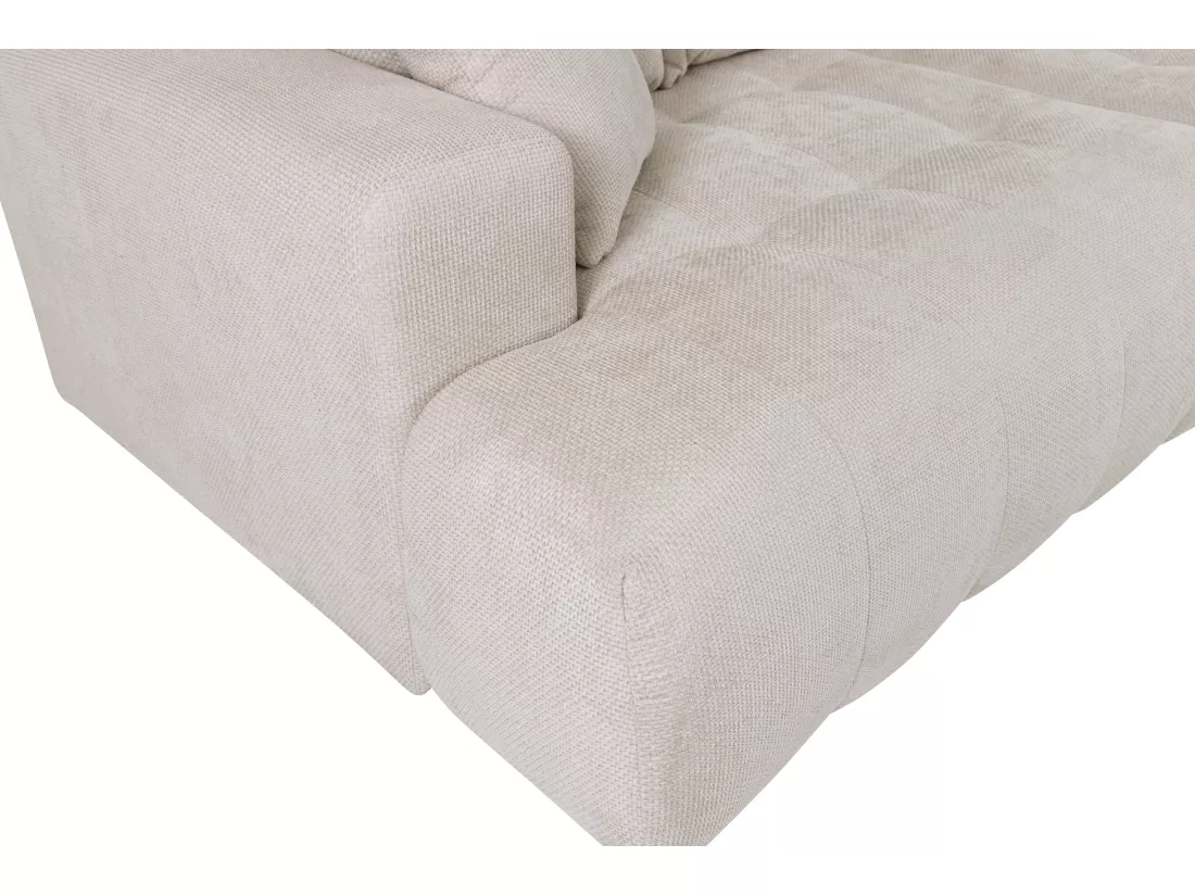 Canapé 4 places confort assise profonde en tissu texturé beige MOTINO