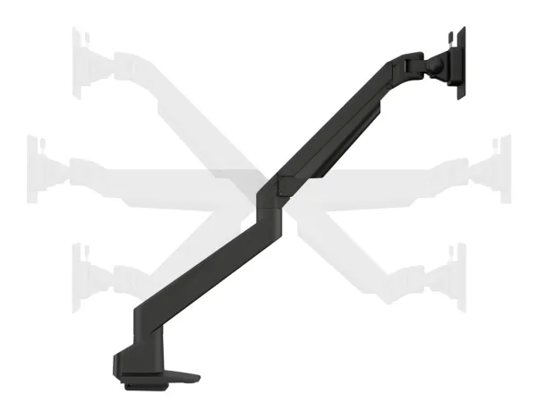 Multibrackets M VESA Gas Lift Arm Single HD - Monteringssæt (drejelig arm, klemme til montering på skrivebord) - for fladt panel - aluminium - sort - skærmstørrelse: 15