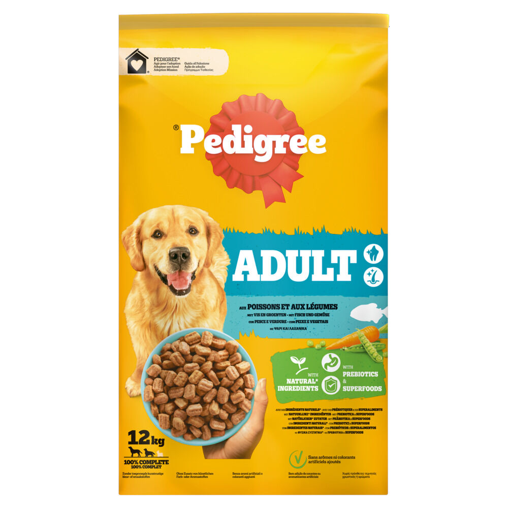 Pedigree Adult Krokante brokken - Hondenvoer - 12 Kilogram - vis