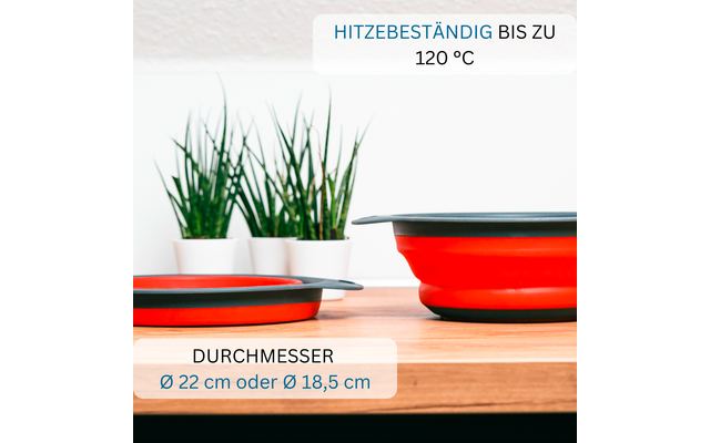 Westmark Seiher Maxi faltbar 22 cm rot/grau