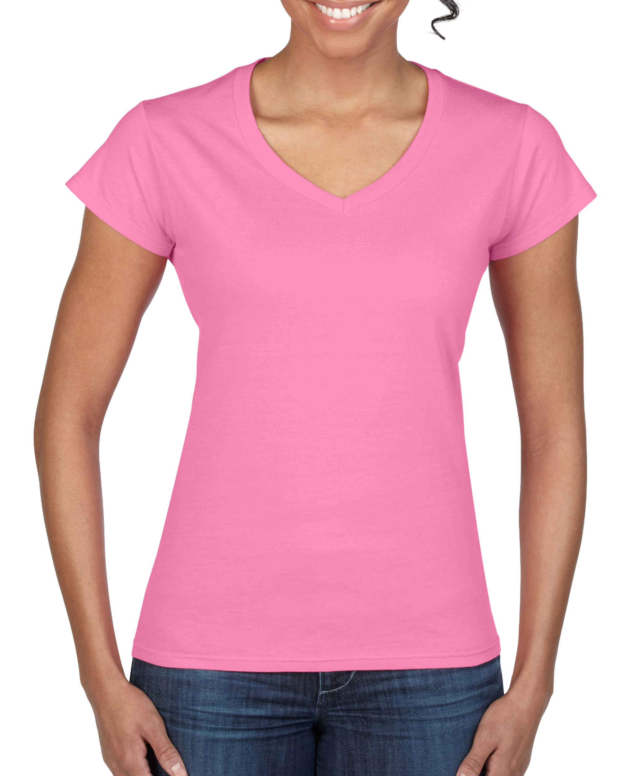 Gildan GD078 - T-shirt Femme Col V Style Doux et Élégant