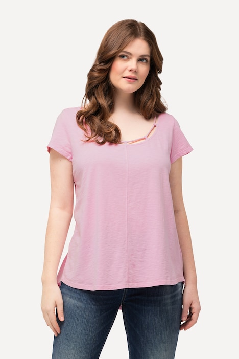 T-Shirt, Kordel, A-Linie, Rundhals, Halbarm