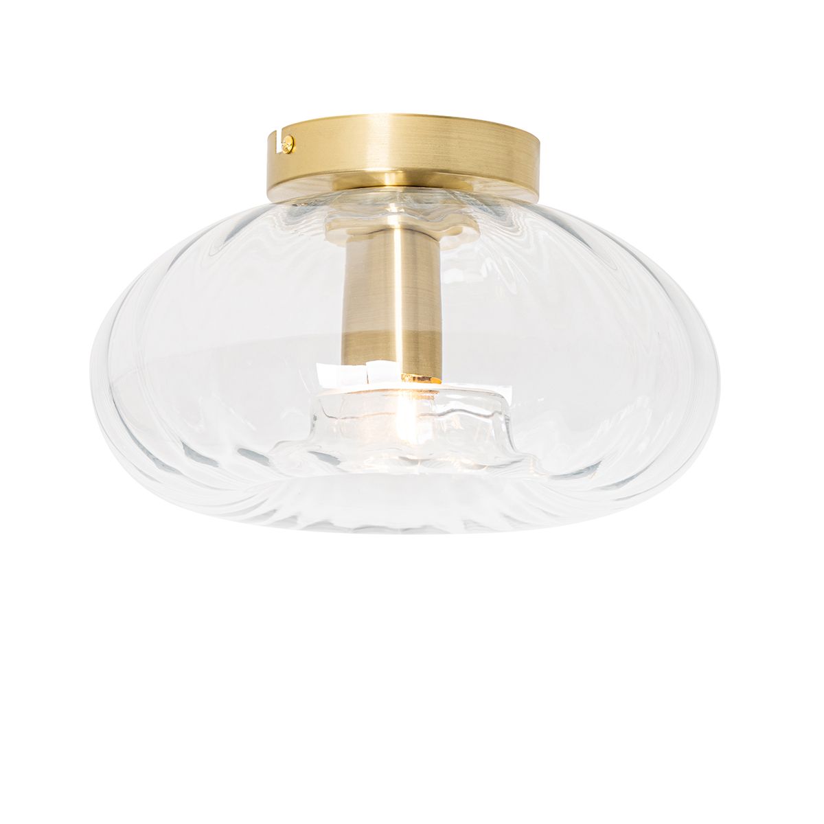Art Deco plafondlamp goud met glas - Ayesha