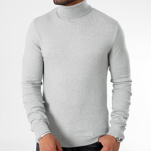 Lot De 2 Pulls Col Roulé 1006 Blanc Gris Chiné