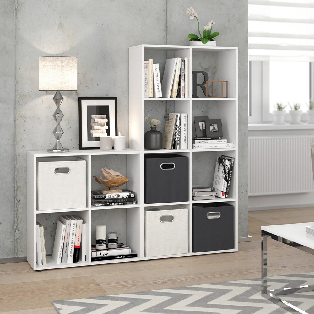 VICCO Raumteiler SCUTUM 8 Fächer Weiß - Regal Bücherregal Raumteiler Standregal Büroregal