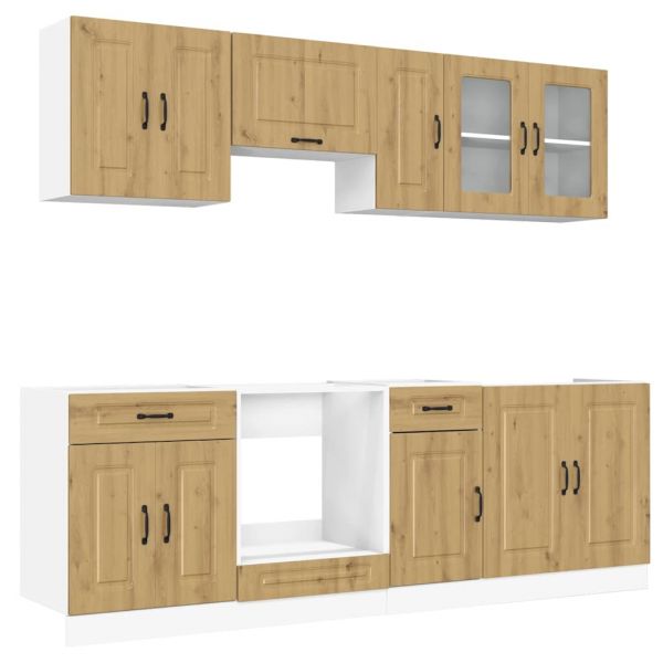 vidaXL 8 Peças Armário de Cozinha Conjunto Kalmar Carvalho Artisiano - 1120884904