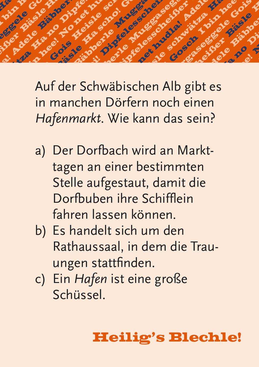 Heiligs Blechle! Schwäbisches Dialekt-Quiz (Spiel)