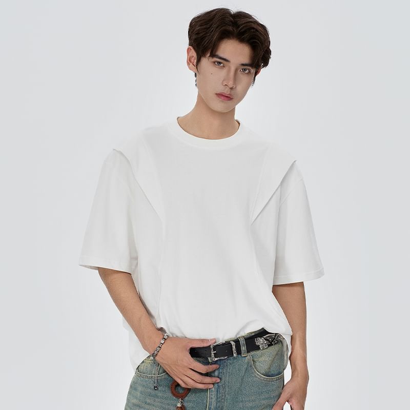 VEAZ - Effen T-shirt met korte mouwen en ronde hals