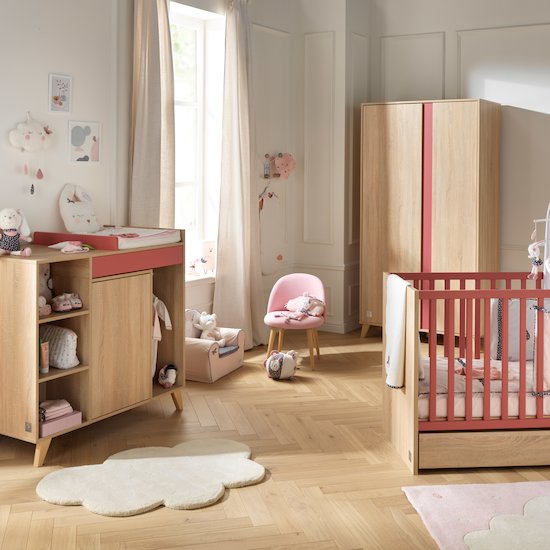 Nova new commode avec plan à langer intégré   Rose canyon        de               Sauthon Baby's Sweet Home