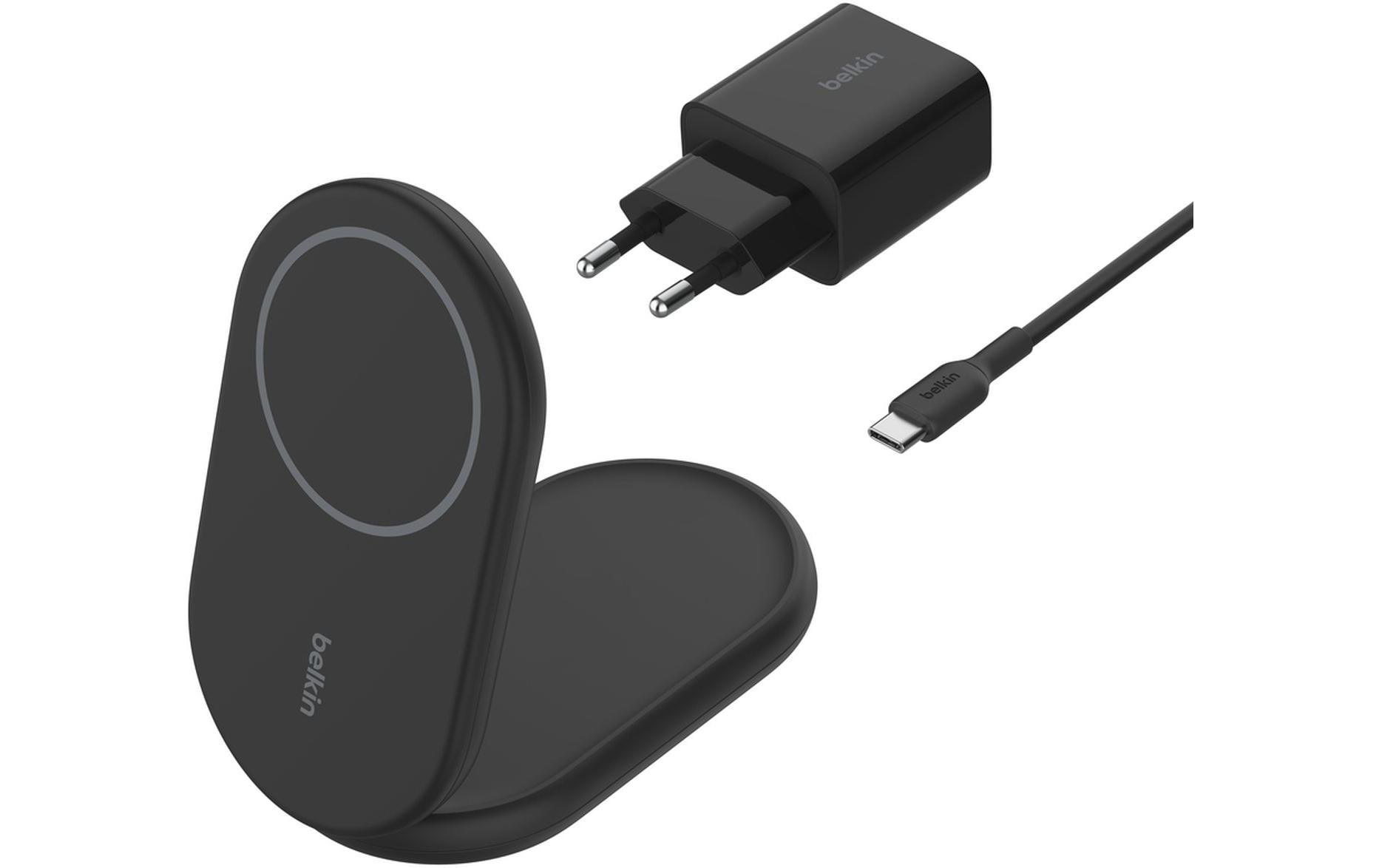 Wireless Charger Boostcharge klappbar Schwarz inkl. NetzteilVerstellbare kabellose magnetische Ladestation mit Qi2