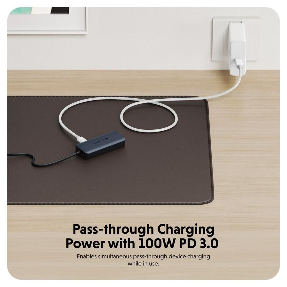 Hyper - HyperDrive EcoSmart Gen.2 Universal USB-C 4-in-1 Hub w 100 W PD Power Pass-thru