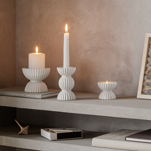 Lyngby Porcelæn Tura Kronelysestage, Hvid
