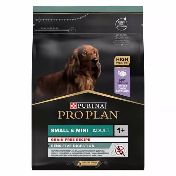 Ração Purina Pro Plan OptiDigest para Cães Adultos de Pequeno e Miniatura com Sabor Sensível, com Peru, 7kg