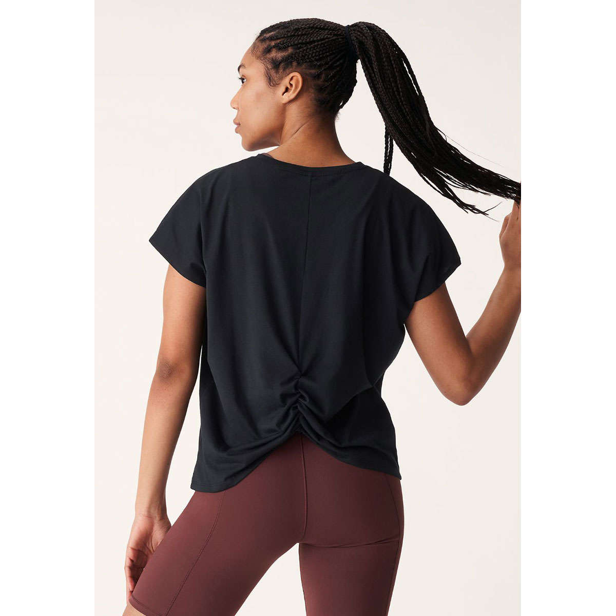 Röhnisch Split Back Hardloopshirt Korte Mouwen Zwart Dames