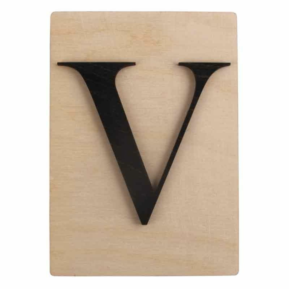 Lettre en bois 14,8 x 10,5 cm - v