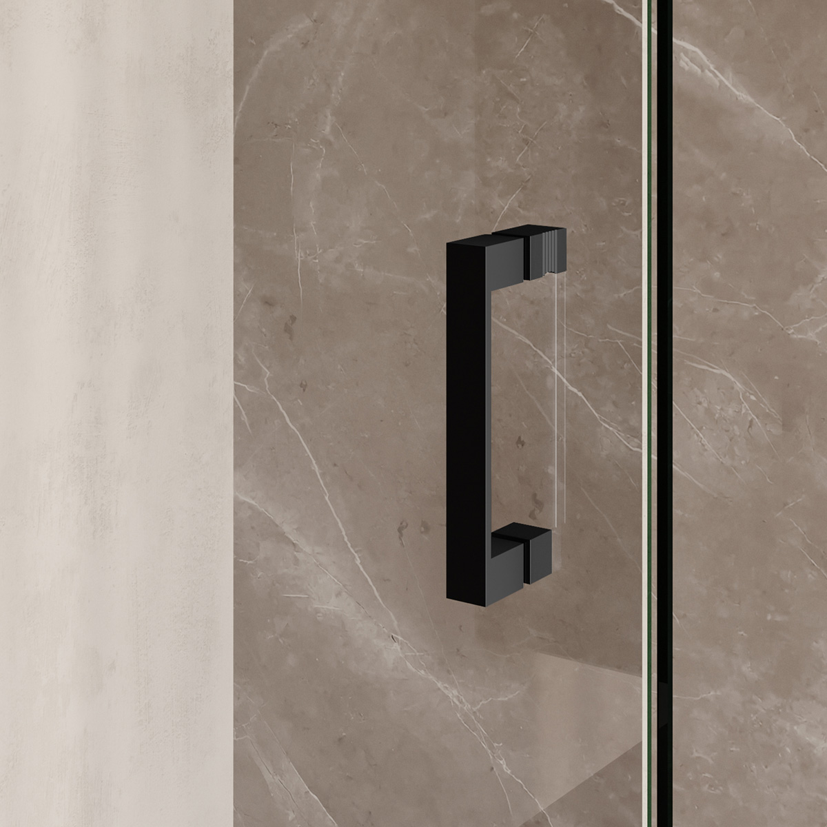 Brauer Void profielloze douchecabine 80x80cm zwart mat