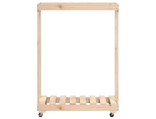 VIDAXL - Sac à outils Porte-bûches avec roulettes 76,5x40x108 cm bois massif de pi...