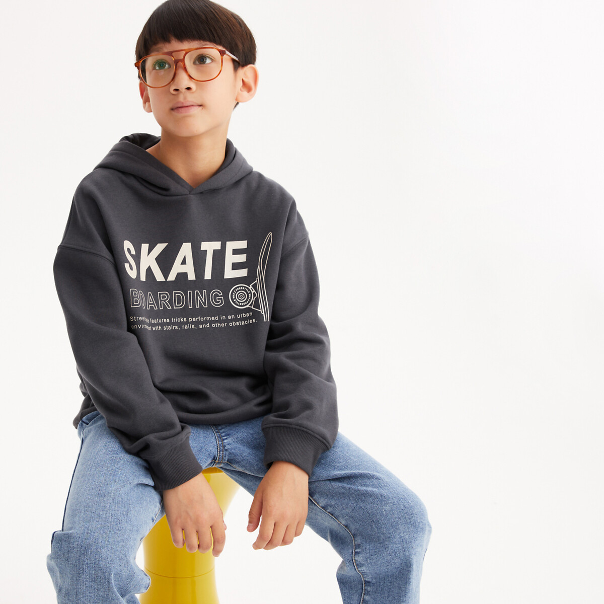 COLEÇÕES LA REDOUTE<br>Moletom de feltro com texto